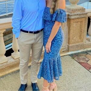 Lovers + Friends Blue/Gray Floral Dress